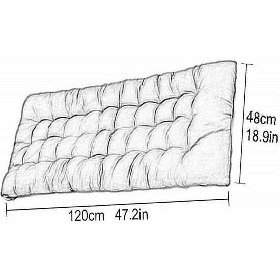 Stoelkussen zitkussen en rugkussens voor schommelstoel tuinmeubelen indoor outdoor patio hoge rugleuning kussen 120x50x8cm - 48x120cm