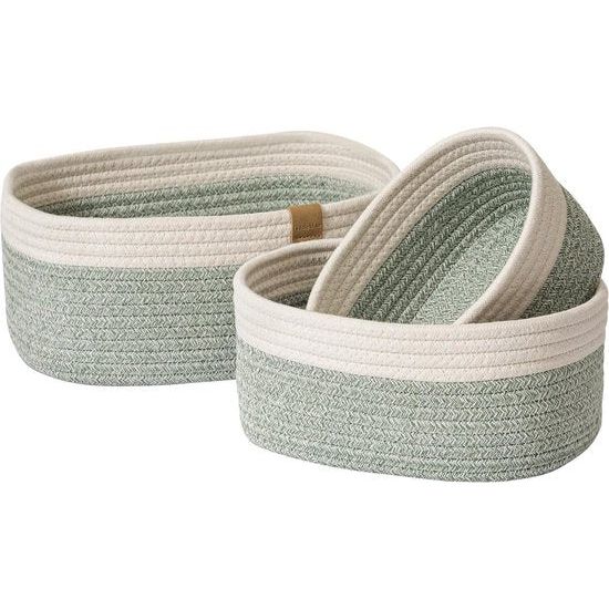 Opbergmand van katoenen touw gevlochten mand voor planken kasten baby slaapkamer lichtgroen