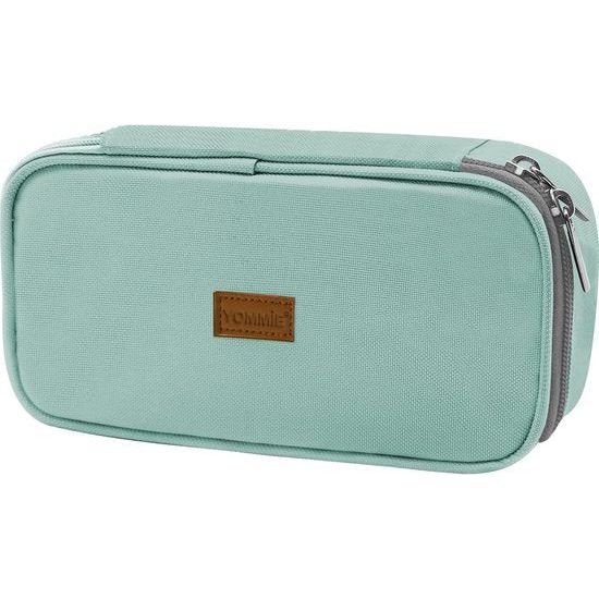 XXL Etui Oxford pennenetui met ritssluiting, enkele etui, pennenetui, organizer voor tieners, jongens en meisjes, turquoise, pennenetui