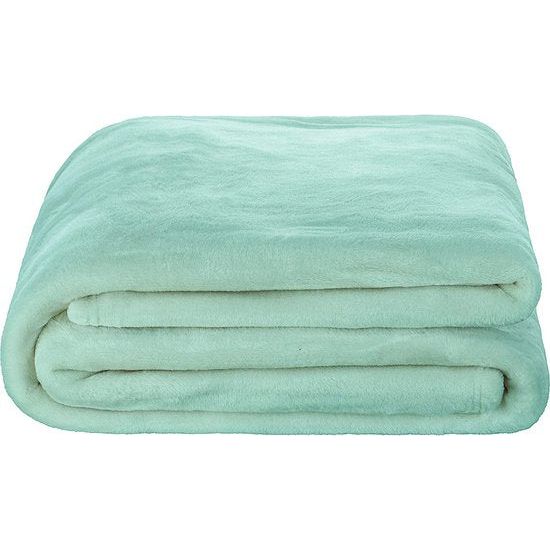 Brandsseller Flanellen deken Supersoft knuffeldeken dagdeken woondeken - uni - 180 x 220 cm (180 x 220 cm, mint)