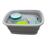 10L opvouwbare kuip, opvouwbare draagbare ruimtebesparende kunststof 10L kunststof wasbak (grijs, 1) 10L opvouwbare kuip, opvouwbare draagbare ruimtebesparende kunststof wasbak van 10L (grijs, 1)