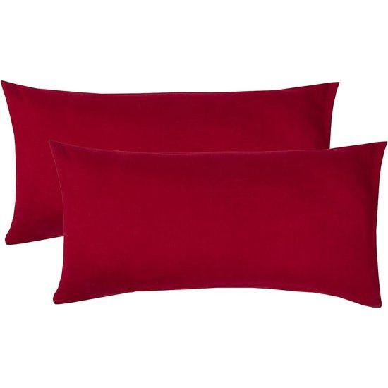 Set van 2 kussenslopen 40 x 80 cm, verborgen ritssluiting aan de lange kant, kussensloop van 100 katoen jersey stof, 140 g/m², ultrazacht en ademend, Oeko-Tex gecertificeerd