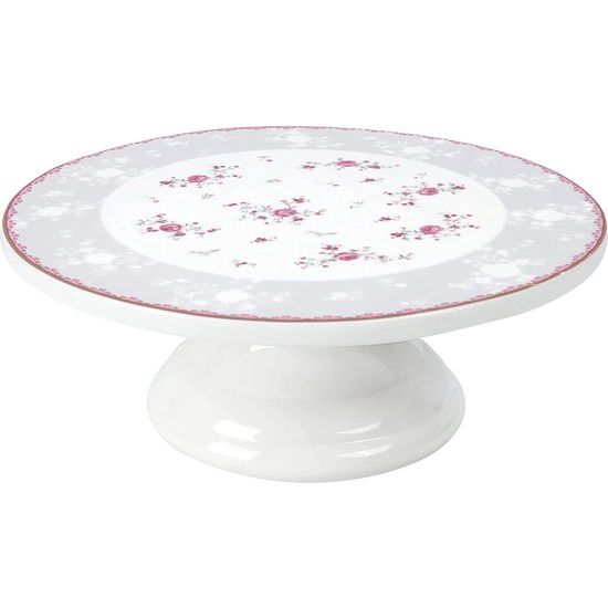 25 cm bloemen porseleinen taartstandaard, roze kant ronde taartplaat, dessert decoreren, ijsspatel taartstandaard