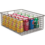 Opbergmand van metaaldraad – flexibel opbergsysteem voor de keuken, voorraadkamer enz. – grote en universele draadmand met handgrepen – set van 2 – bronskleuren