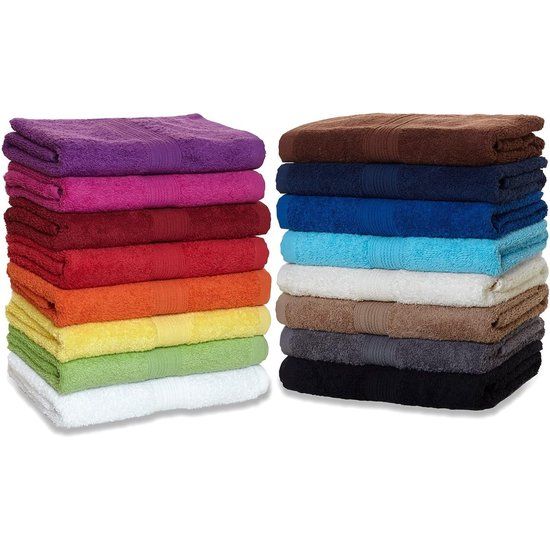 14-delige handdoekenset - 100% katoen 600 g/m² - handdoekenset - badhanddoek - gastendoekjes - handdoek douchedoek - badstof handdoeken - badkamertextiel - handdoekenset - willekeurige kleuren