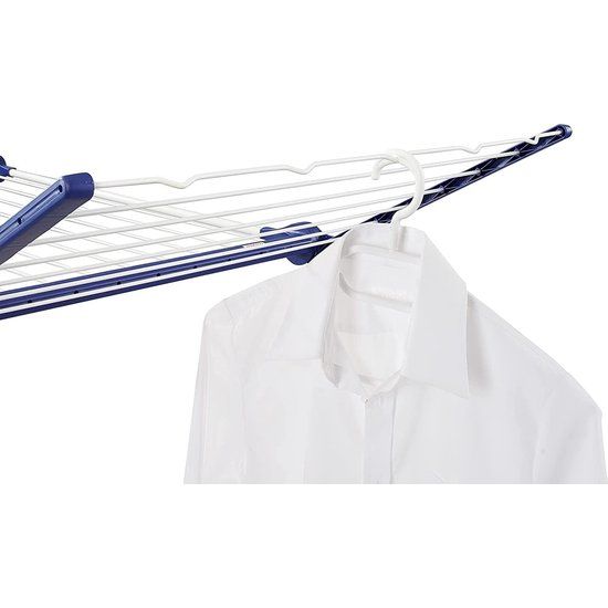 Pegasus 200 Solid Staande droger, met 20 m drooglengte voor 2 wasbeurten, vleugelwasdroger voor lange was met 4 houders voor kleine onderdelen, kledinghangers en 5 beugels