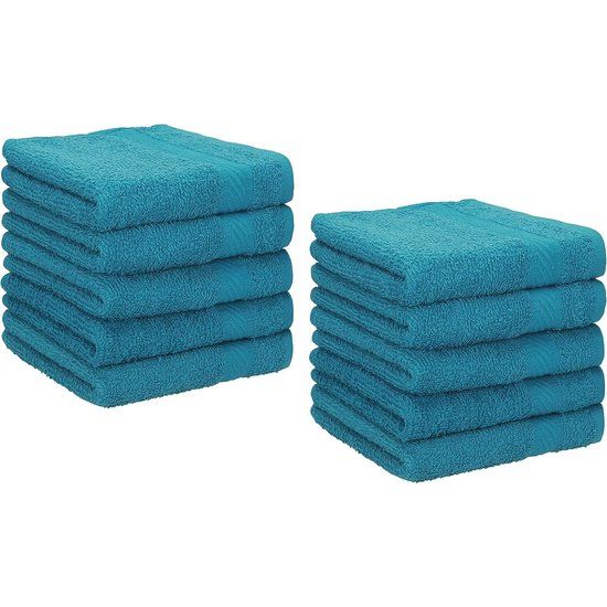 10 stuks zeepdoekjes Palermo 100% katoen grootte 30x30 cm (petrol)