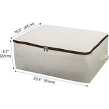 2 STUKS Duurzame Dikke Zachte Ademende Canvas Opbergzakken Organisator voor beddengoed, dekbedden, kussens, dekens, kleding, 65x47x22cm, Beige