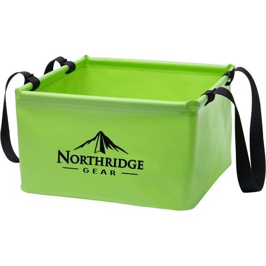 15 l opvouwbare emmer, afwasbak, vouwkom, camping, vouwemmer, vissen, tuinfeest, groen