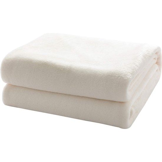 Fleecedeken/knuffeldeken - flanel, extra zacht en warm - kreukbestendig/verkleurt niet, te gebruiken als bedsprei of deken op de bank - 150 x 200 cm - Wit