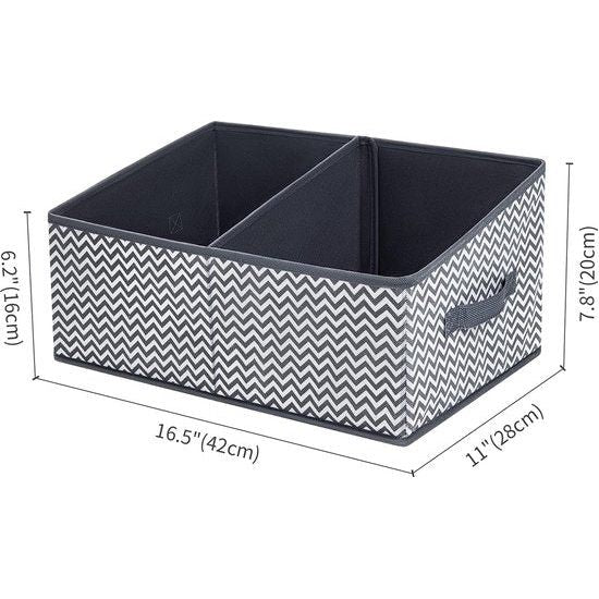 Opbergmand, grote trapeziumvormige opbergdozen, opvouwbare opbergdozen met handvat, opbergdoos, kast, opbergmanden, set van 3 stof (golvend, 42 x 20 x 28 cm)