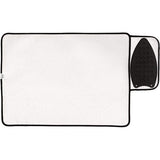 Strijkmat/strijkplank - metallic zilver (groot 50 x 70 cm) met 5 mm schuimvulling & siliconen strijkzool voor stoomstrijken op tafelblad of bed - warmtewerend