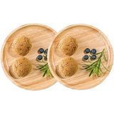 2 stuks dienblad van hout, houten dienblad, ronde dienblad van hout, houten dienblad, fruitborden van hout, voor tapas, noten, fruit, kopjes, vazen