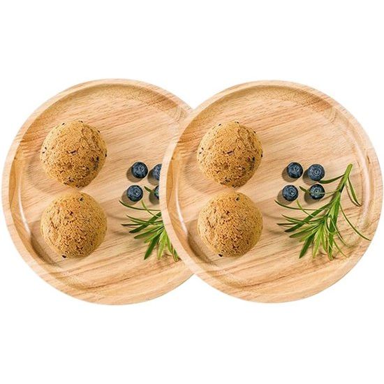 2 stuks dienblad van hout, houten dienblad, ronde dienblad van hout, houten dienblad, fruitborden van hout, voor tapas, noten, fruit, kopjes, vazen