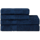 Biologische katoenen handdoekenset, 2 badhanddoeken 70 x 140 cm, 2 x handdoeken 50 x 100 cm, zacht, absorberend, 100% Turks katoen, (Deep Sea Blue)