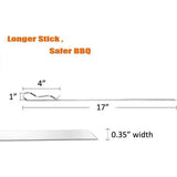 Barbecuespiesen van roestvrij staal, set van 6 spiezen van hougwaardig materiaal, volledige spiezen van roestvrij staal voor buitenbarbecue