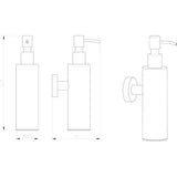 Zeepdispenser van roestvrij staal in zwart - badkamer badkamer boren houder houder zeep zeephouder zeephouder zeepbakje dispenser wand toilet (roestvrij staal (zwart), rond)