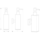 Zeepdispenser van roestvrij staal in zwart - badkamer badkamer boren houder houder zeep zeephouder zeephouder zeepbakje dispenser wand toilet (roestvrij staal (zwart), hoekig)