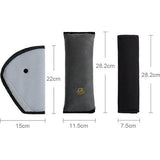 3-packs autogordel schouderkussen, beschermend kussen, riemkussen, afneembaar en wasbaar, reiskussen, comfortabele riemzakken donkergrijs