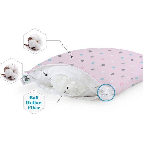 Set van 2 kussens voor babybed - kussens voor peuters en katoenen overtrek met ritssluiting