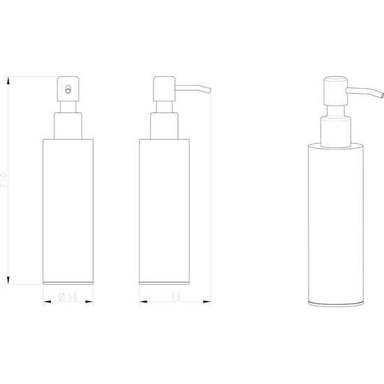 Vrijstaande zeepdispenser van roestvrij staal in zwart - badkamer houder zeep zeephouder zeephouder zeepbakje dispenser toilet (roestvrij staal (zwart), rond)