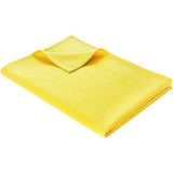 Deken van katoen, wafelpiqué, lichte knuffeldeken van 100% katoen, luchtige plaid, veelzijdig inzetbaar, onderhoudsvriendelijke deken, geel, 150 x 200 cm