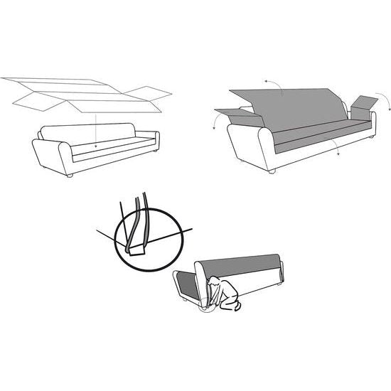 Fauteuilbeschermer Relax MALU, 1-zits - omkeerbaar gevoerde bankbescherming. Kleur Aquamarijn