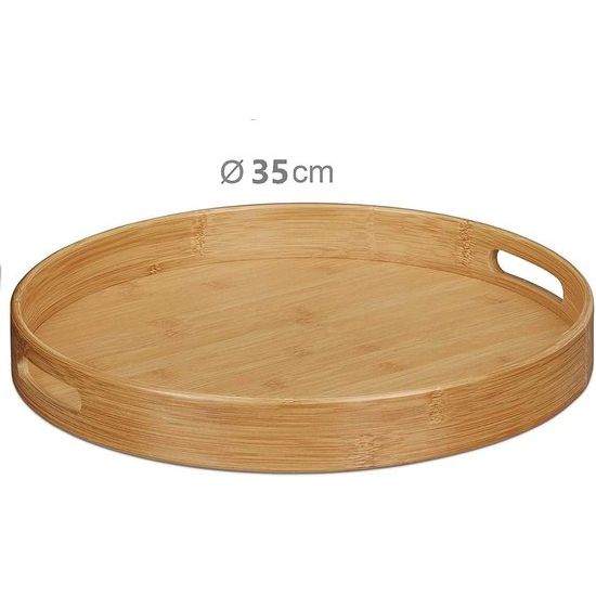 Bamboe dienblad met handgrepen, dienblad ideeën voor diner, thee, bar, tafel, ontbijtdienblad, goed voor feestjes of beddienblad