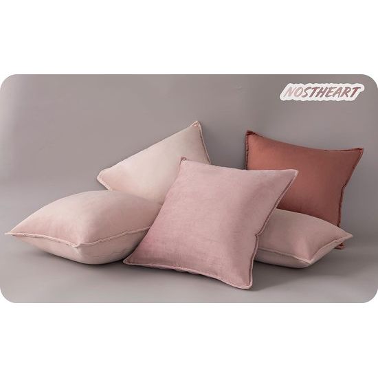 Kussensloop, 45 x 45 cm, roze, set van 4 fluwelen kussenslopen, kussenovertrekken, roze kleurverloop, decoratief kussen met verborgen ritssluiting, voor bank, slaapkamer, woonkamer, balkon