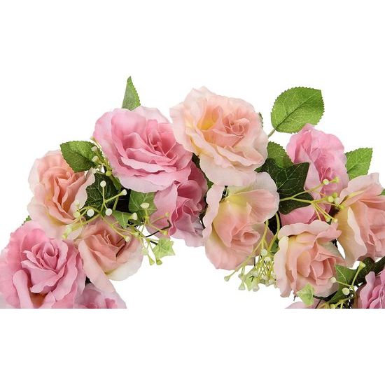 Krans rozen rozenkrans deurkrans wandkrans bloemen decoratie kunstbloemen krans bloemenkrans huisdeur geschenk bruiloft decoratie Valentijnsdag Moederdag wanddecoratie rozenbloemen rozenkoppen