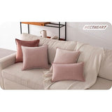 Kussensloop, 45 x 45 cm, roze, set van 4 fluwelen kussenslopen, kussenovertrekken, roze kleurverloop, decoratief kussen met verborgen ritssluiting, voor bank, slaapkamer, woonkamer, balkon