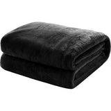 Fleecedeken/knuffeldeken - flanel, extra zacht en warm - kreukbestendig/verkleurt niet, te gebruiken als bedsprei of deken op de bank - 150 x 200 cm - Zwart