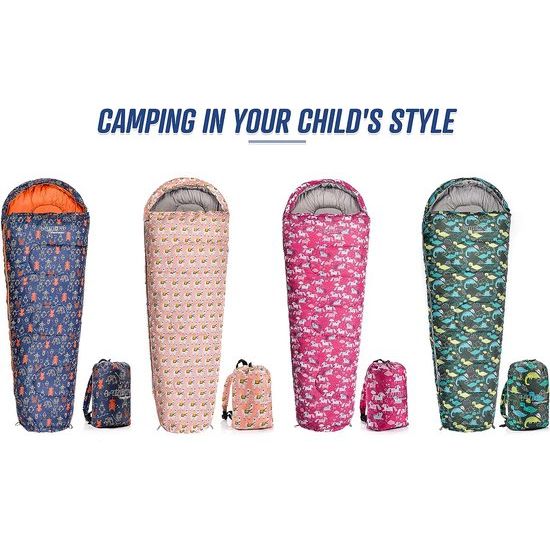 Premium kinderslaapzak met rugzak, ultralichte kinderhuttenslaapzak, comfortabel voor jongeren, camping, dekenslaapzak, slaapzak, mini-slaapzak