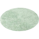 Hoogpolig, shaggy woonkamertapijt, effen, groen, rond, 200 cm diameter, hoogpolig slaapkamertapijt, effen, zacht en pluizig, modern