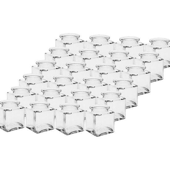 Kruidenpottenset met perskork, 10-delig, inhoud 50 ml, vierkante glazen pot van hoogwaardig glas, ideaal voor zout, peper, zonnebloempitten, pompoenpitten, kandis, snoep, kurkglazen