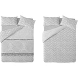 Beddengoedset microvezel mandala, dekbedovertrek 135/150 (240x220cm) - inclusief 2 kussenslopen 70x40cm. Grijskleur