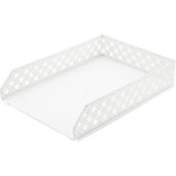 bureau-organizer 4-delige kantoorset/tafelbladplank metalen rooster Inclusief: A4 brievenbakje x 1, A4 krantenrek x 1, brievenhouder x1, pennenhouder x 1 - wit