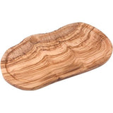 Olijfhout snijplank, houten plank, serveerplank, steakplank, kaasplank, olijfhout plank met sapgoot, natuurlijke snede ca. 2 cm dik (39-42 cm)