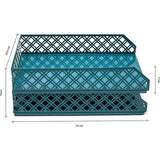 Brievenbakken, 2 stuks stapelbare papiersorteerder/bureau-organizer/dossierbak voor bureau, metalen archiefrek van gaas, kantoor, school, thuisstudie