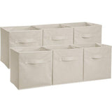 Inklapbare kubusvormige opbergdoos, 6 stuks, beige, 31 x 31 x 31 cm