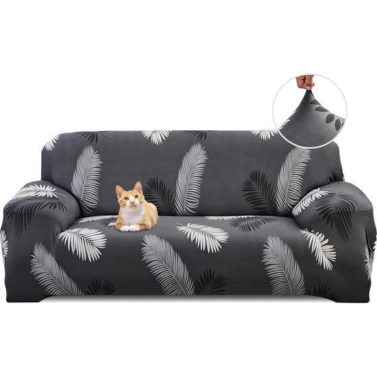 Bankhoes 3-zits - Bank Sofa Cover - Elastic Stretch Spandex Hoes - Antislip Wasbare Protector en Cover met armleuningen - Veren