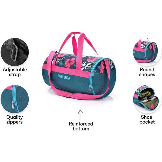 Sporttas heren/dames & kinderen - 25L - tas gymtas zwemtas reistas vakantietas fitnesstas riemtas - Roze/Blauw