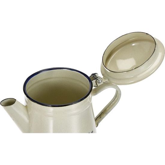 Sena conische geëmailleerde stalen koffiepot, wit/blauw, 1 liter