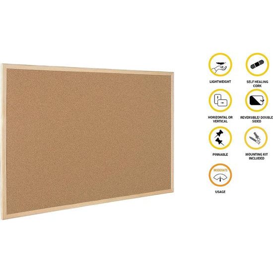 Kurkbord, bruin 90 x 60 cm