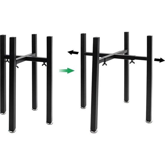 Plantenstandaard van ijzer, bloempotstandaard, verstelbare plantenstandaard van metaal, 24-36 cm, vrij verstelbare metalen bloemenstandaard, voor potten met een buitendiameter van 20-35 cm