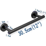 Modern badkamerhanddoekrek roestvrij staal zwart geverfd 30 cm handdoekrek elegante wandhouder Leekayer