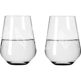 waterglas 400 ml – set van 2 – serie Oceanside nr. 1 – 2 stuks met schelpmotief – Made in Germany, wit