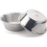 Hoogwaardige hondenbak, voerbak en drinkbak van geborsteld roestvrij staal, vaatwasmachinebestendig, voerbak (2x L / 2,2 l / 23,5 cm)