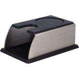 Barista Edition, Premium Tamperstation voor alle tampermaten, 14 x 7/9 cm, H: 5,5 cm, aandrukstation voor espresso-zeefdrager, mat roestvrij staal, siliconen, barista-accessoires, zwart