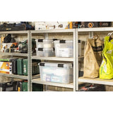 Luchtdichte kunststof doos met deksel en sluitclips, 20l, Set van 3, BPA-vrij, schuur, woonkamer, ddat-SD, helder